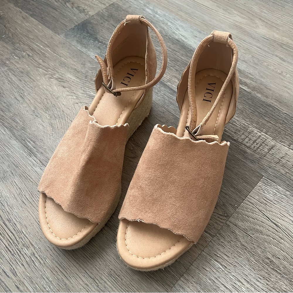 Vici Tan Espadrille Wedge Sandals